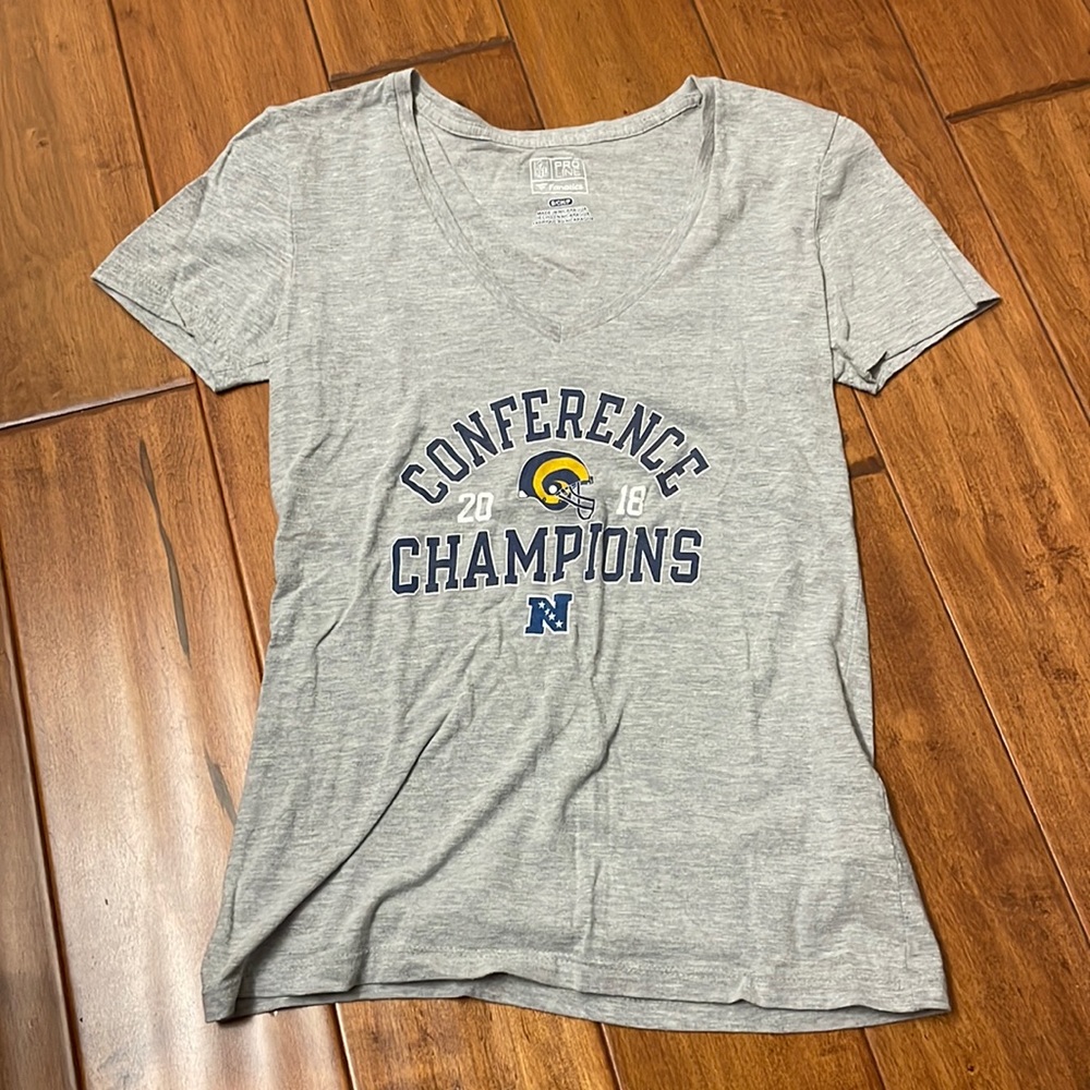 NFL Pro Line Fanatics Size Small LA Rams 2018 Conference Champions Gray T-shirt